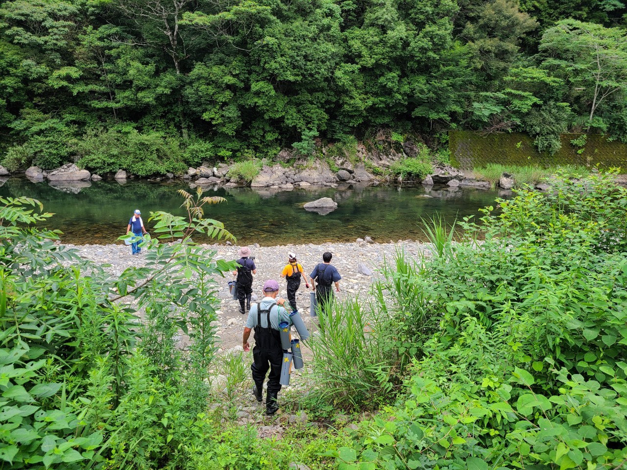 四万十川大人塾2021「川漁」第2回川エビ漁　1日目