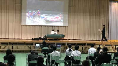 十川中学校　文化祭　川プロについての発表
